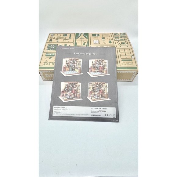 Robotime Sam’s Study DIY Miniature House Kit DG102, Build Your Own Library - Picture 3 of 8